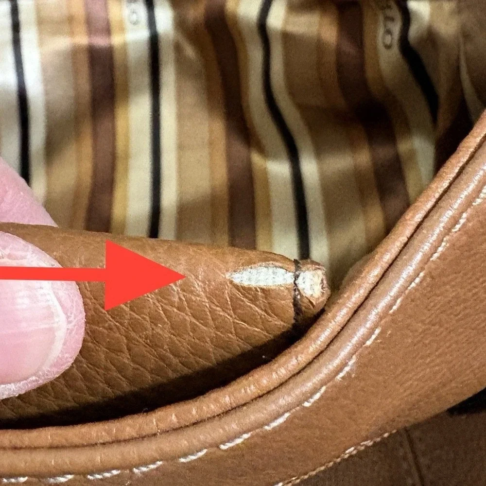Tignanello Caramel Graham Cracker Brown Pebbled Leather Hobo Bag Silver‎ Y2K 15